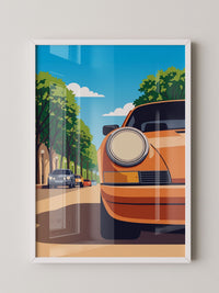 Orangener Sportwagen Illustration