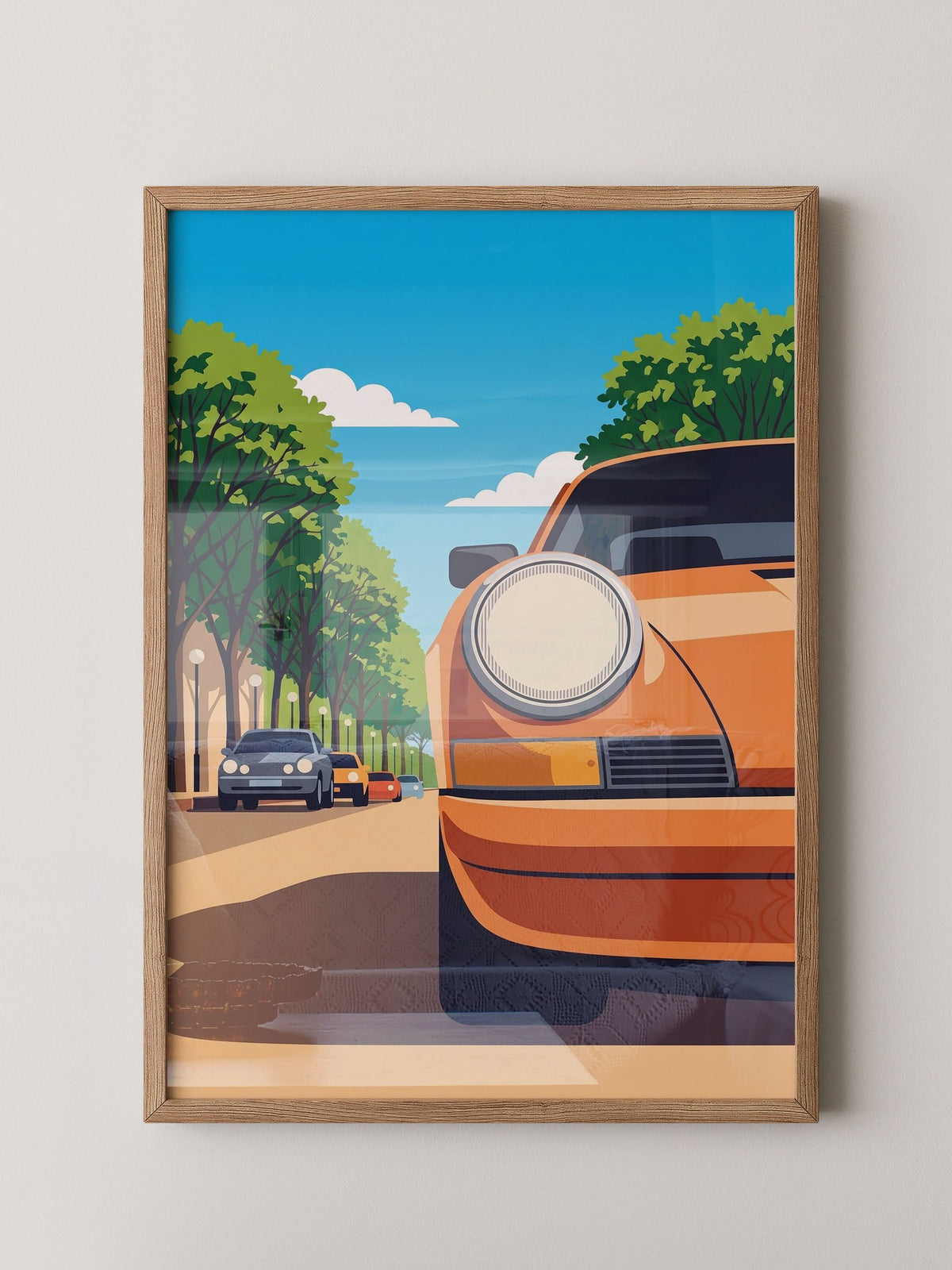 Orangener Sportwagen Illustration
