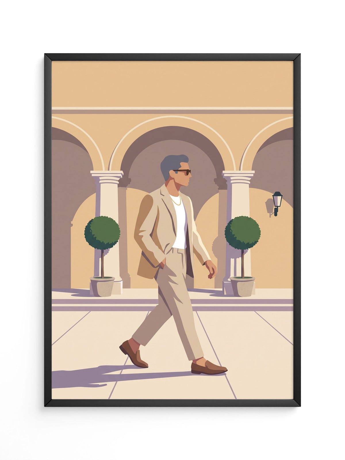 Geschäftsmann Säulengang Retro