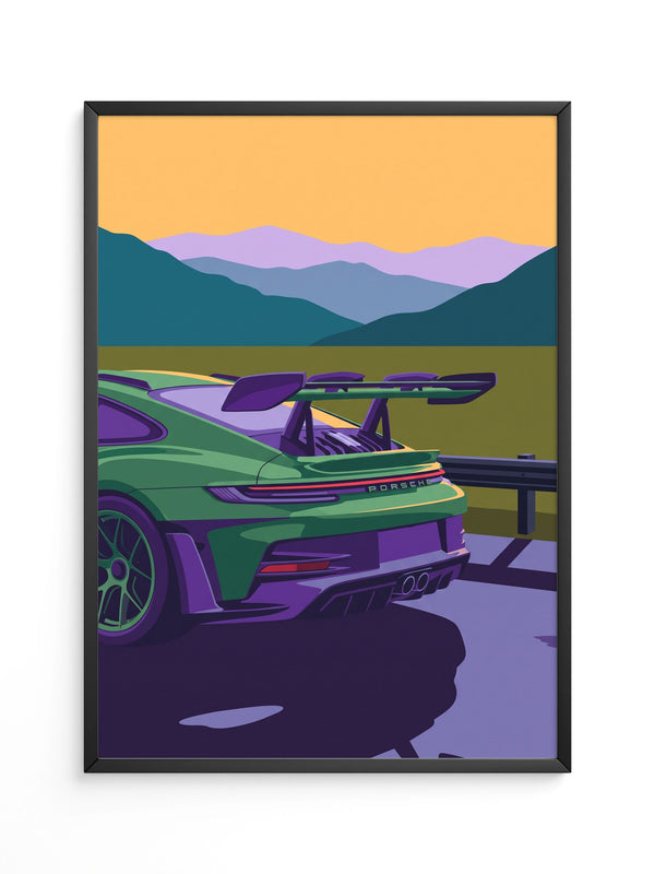 Sportwagen Berge Illustration