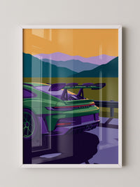 Sportwagen Berge Illustration