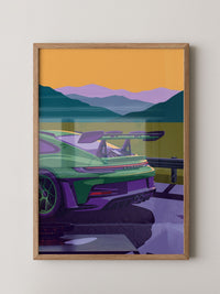 Sportwagen Berge Illustration
