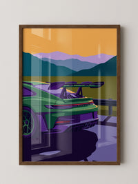 Sportwagen Berge Illustration