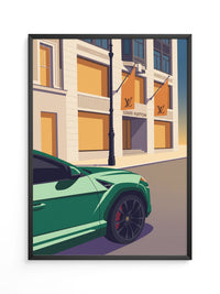 Sportwagen Grün Illustration