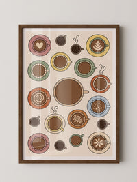 Kaffeetassen Illustration Bunt