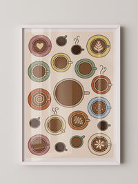 Kaffeetassen Illustration Bunt
