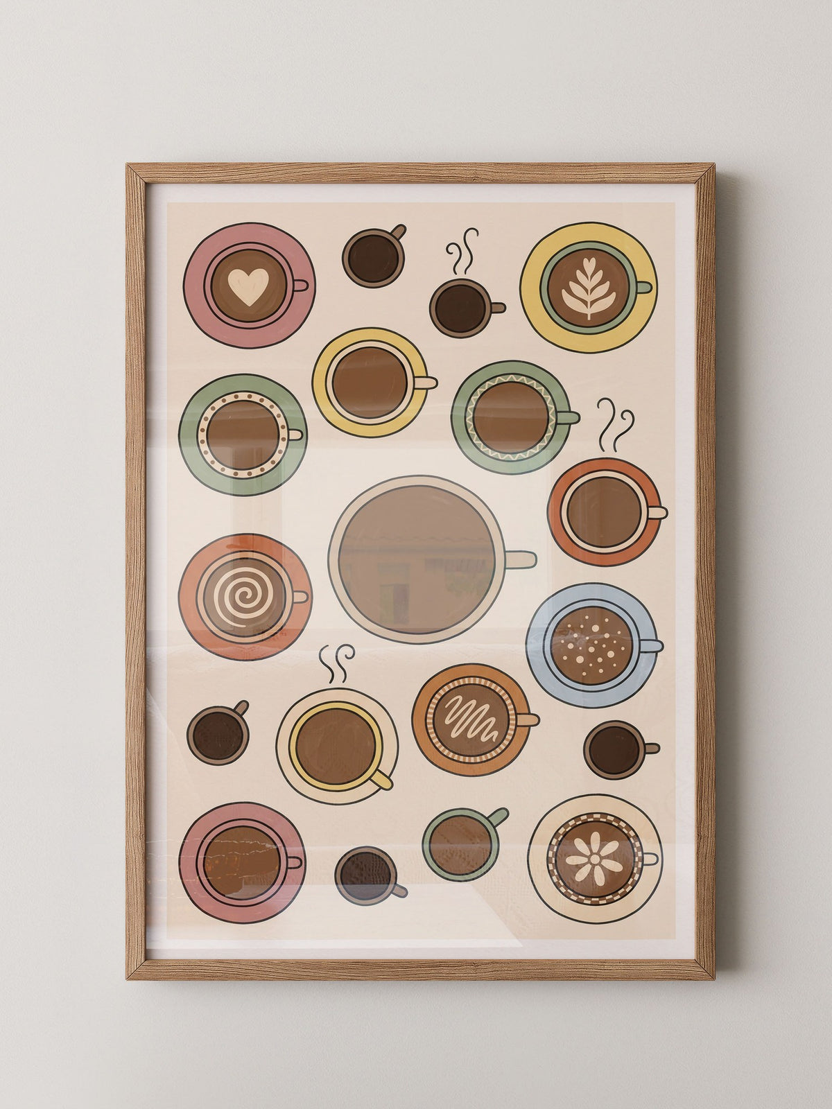 Kaffeetassen Illustration Bunt