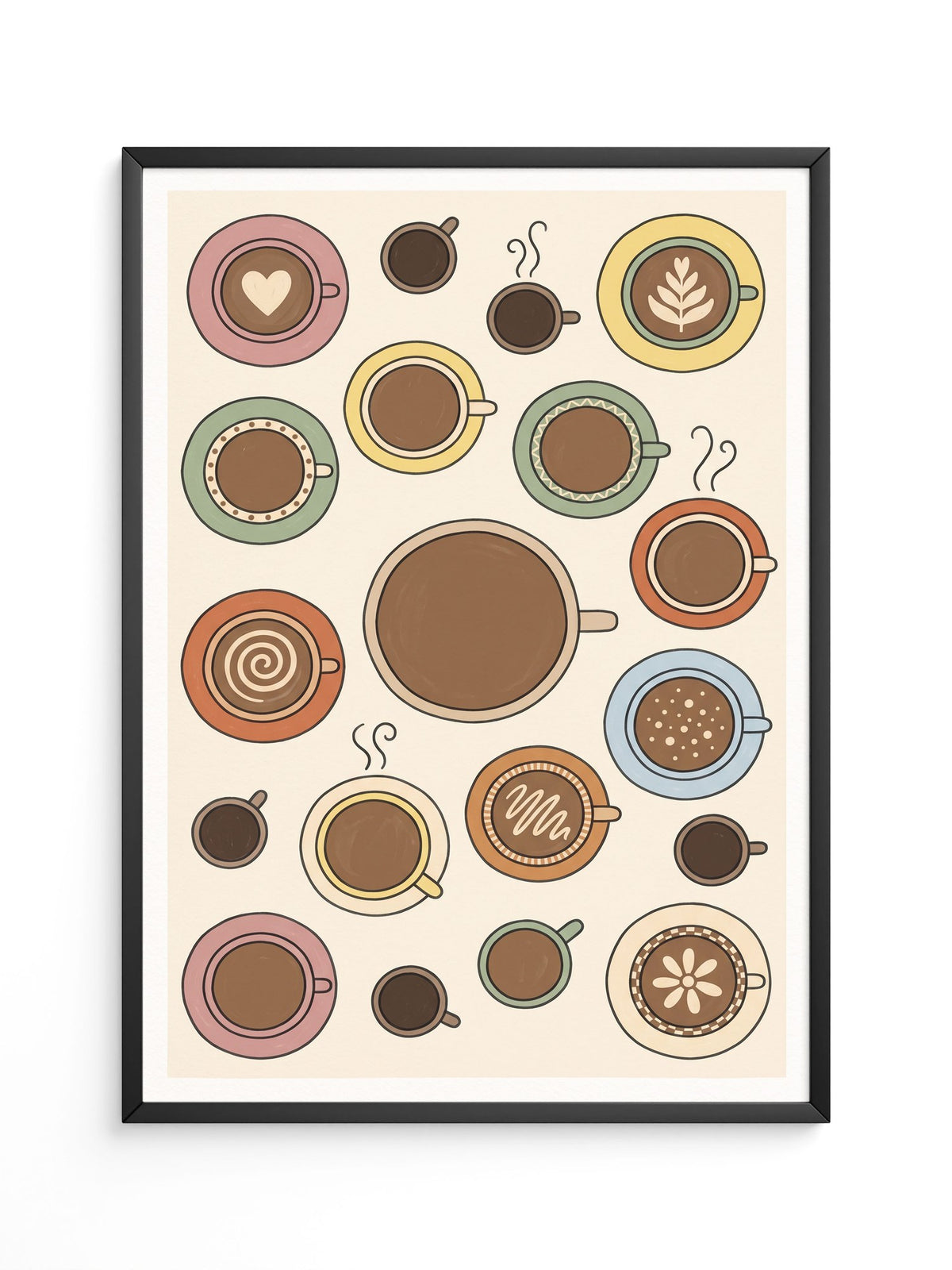 Kaffeetassen Illustration Bunt