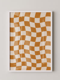 Schachbrett Orange Retro
