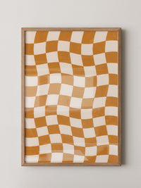 Schachbrett Orange Retro
