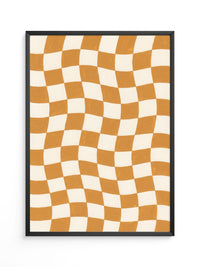 Schachbrett Orange Retro