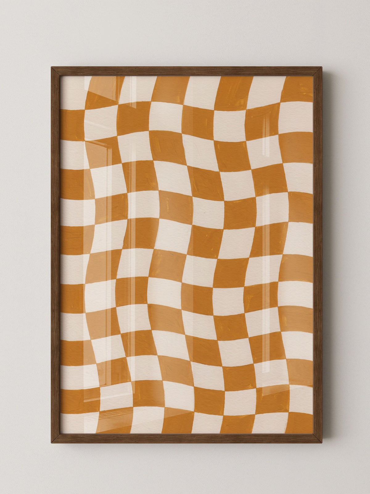 Schachbrett Orange Retro