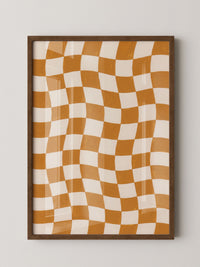 Schachbrett Orange Retro