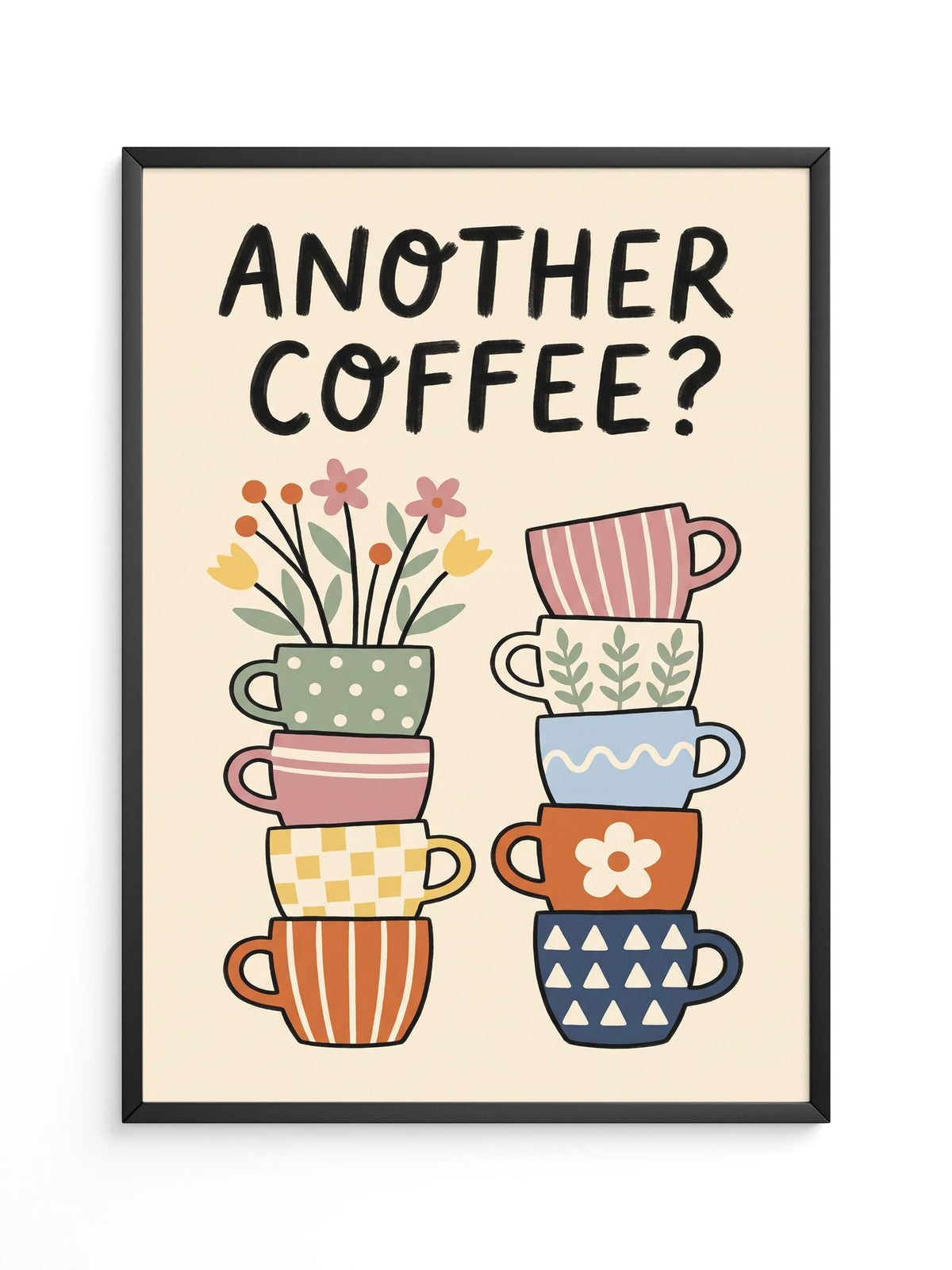 Kaffeetassen Illustration Bunt