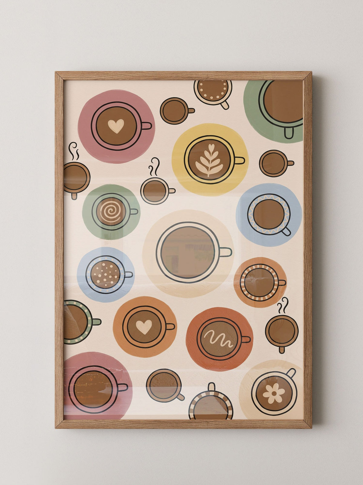 Kaffee Tassen Illustration bunt