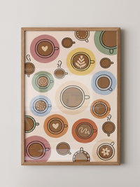 Kaffee Tassen Illustration bunt