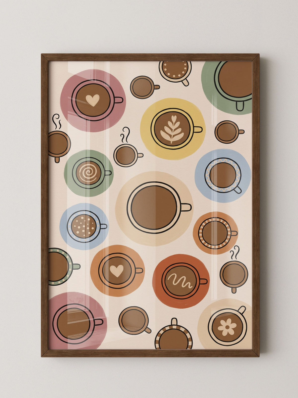 Kaffee Tassen Illustration bunt