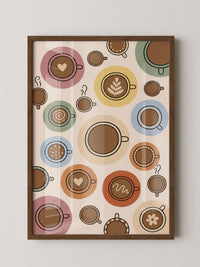 Kaffee Tassen Illustration bunt