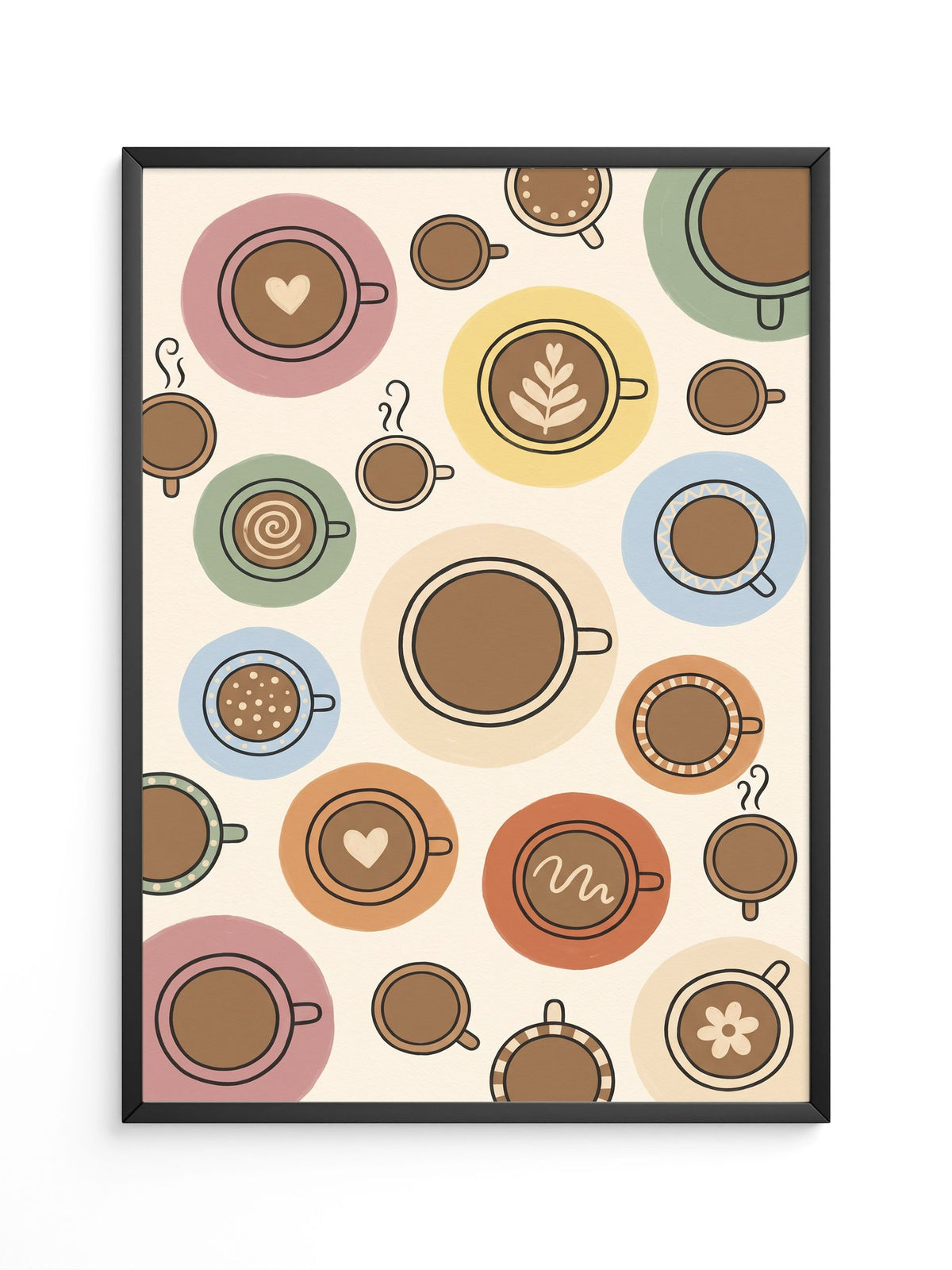 Kaffee Tassen Illustration bunt