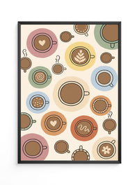 Kaffee Tassen Illustration bunt