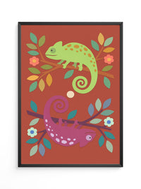 Chamäleon Natur Illustration Bunt