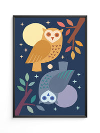 Eulen Mondnacht Illustration