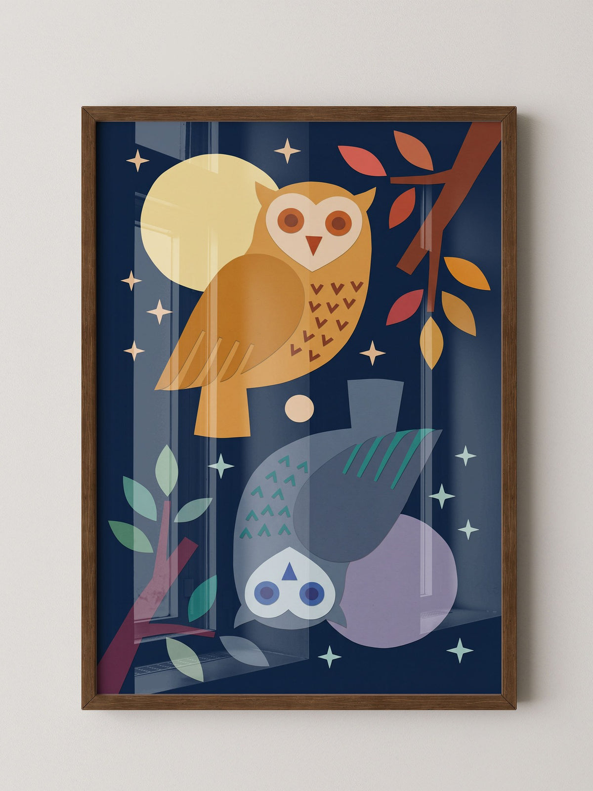 Eulen Mondnacht Illustration