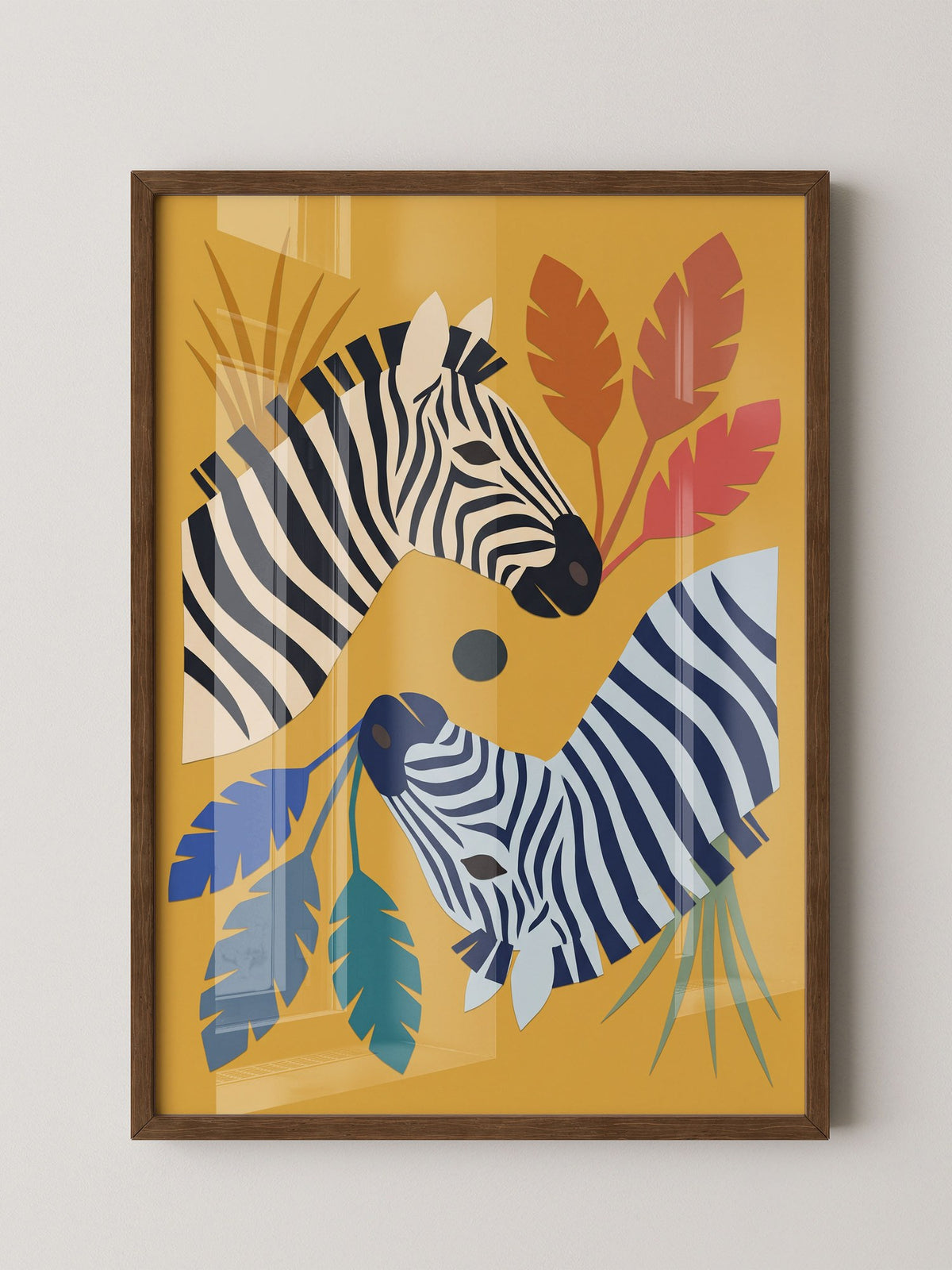 Zebra Federn Illustration Bunt