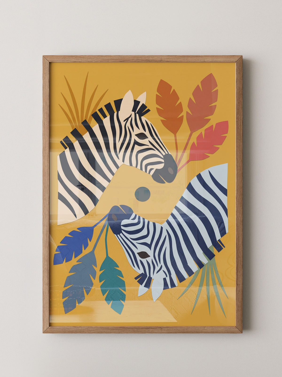Zebra Federn Illustration Bunt