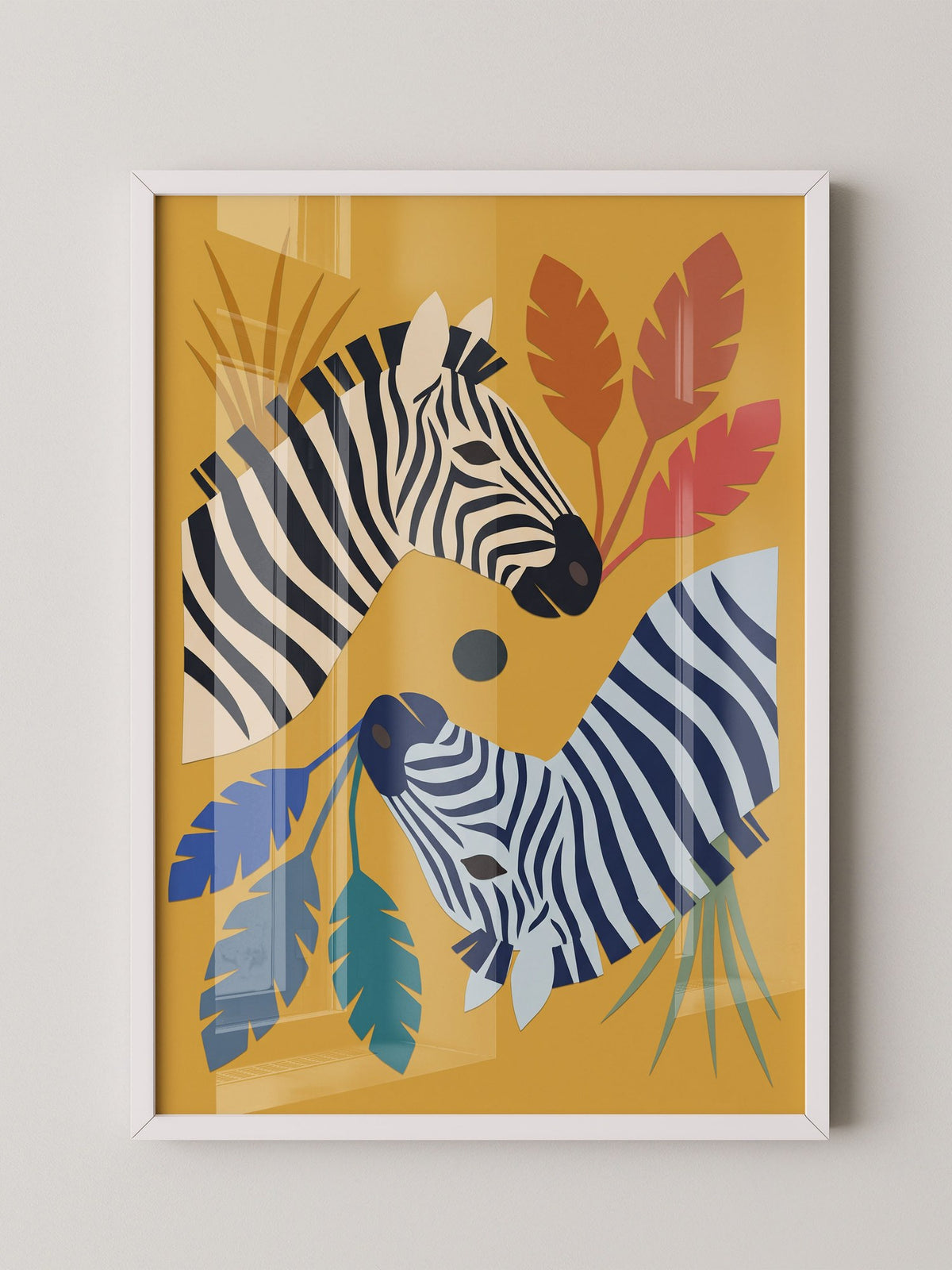 Zebra Federn Illustration Bunt