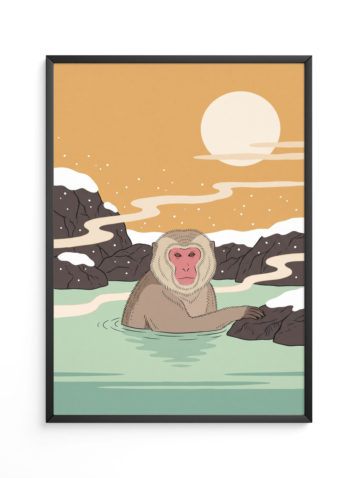 Affe Thermalbad Illustration