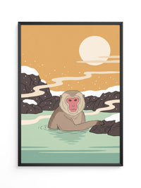 Affe Thermalbad Illustration
