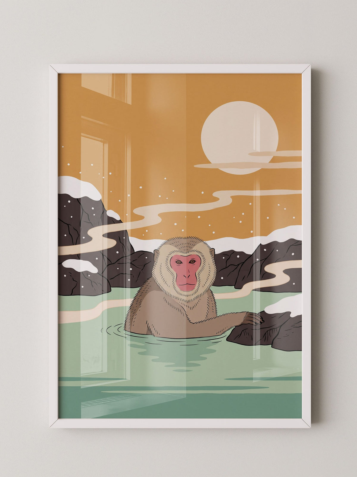 Affe Thermalbad Illustration