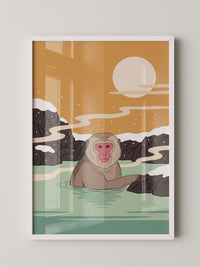 Affe Thermalbad Illustration
