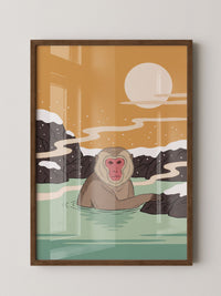 Affe Thermalbad Illustration