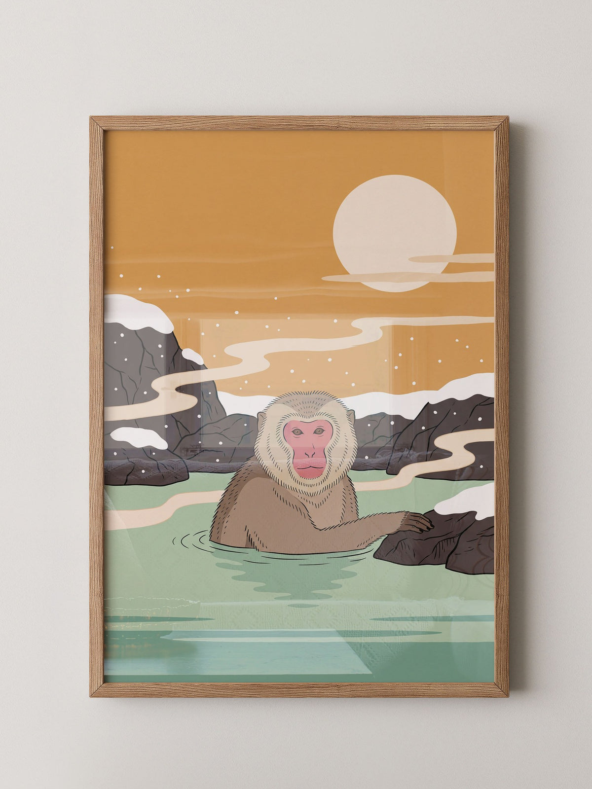 Affe Thermalbad Illustration