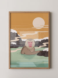 Affe Thermalbad Illustration