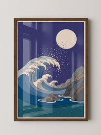 Welle Mondnacht Illustration