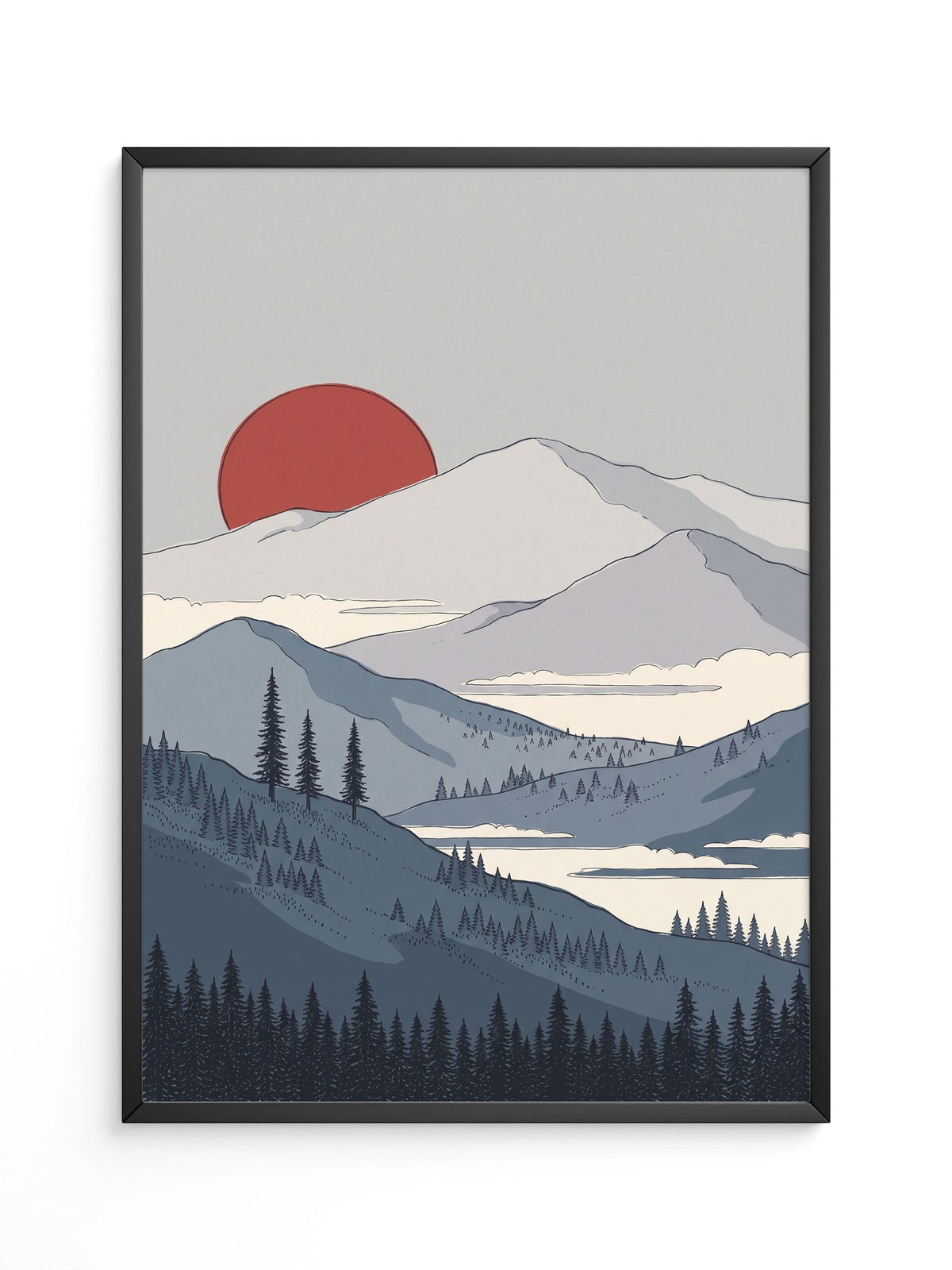 Berglandschaft Sonnenuntergang Rot