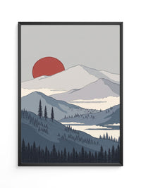 Berglandschaft Sonnenuntergang Rot