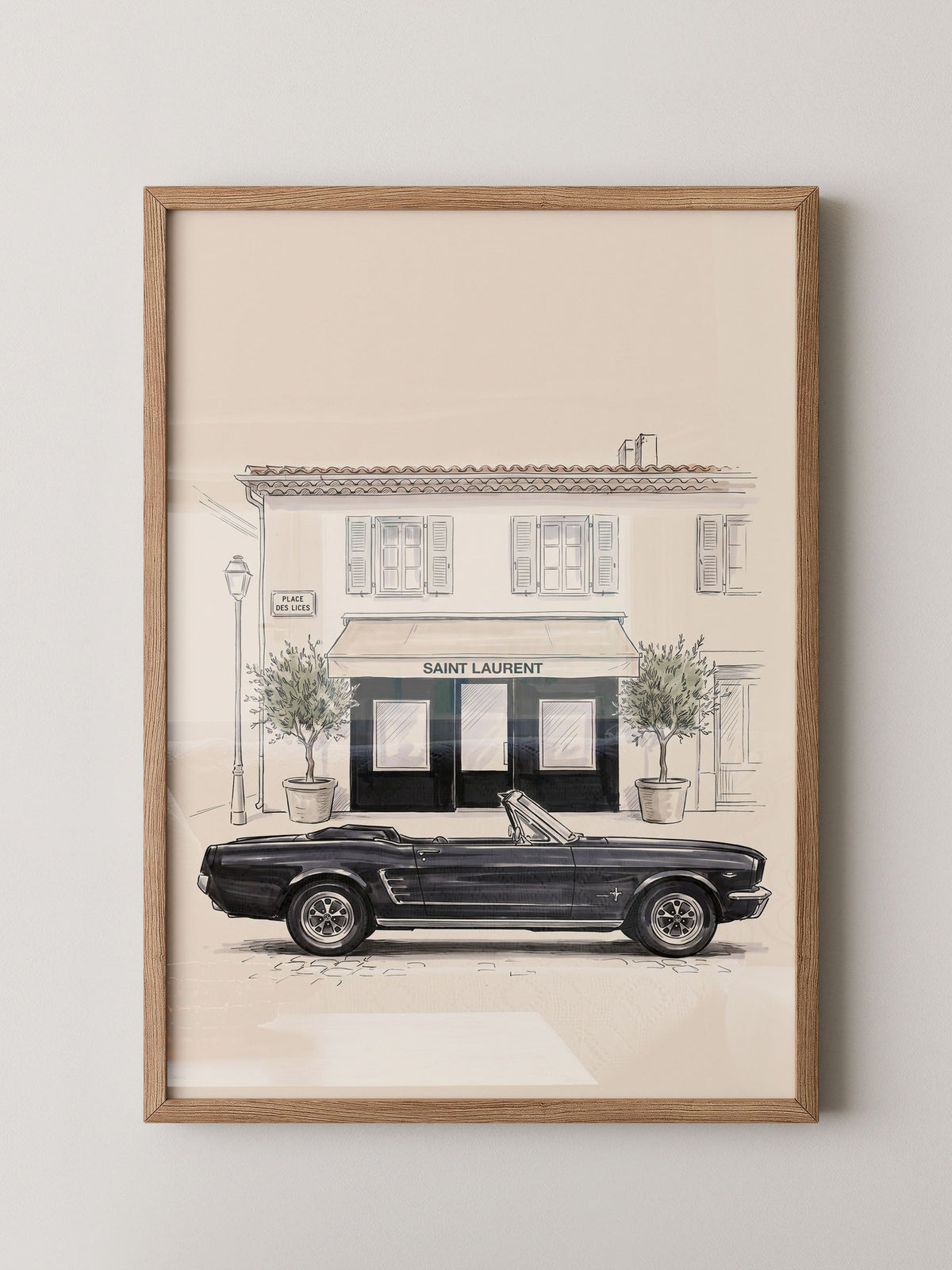 Elfer Cabrio Retro Schwarz-Weiß