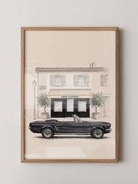 Elfer Cabrio Retro Schwarz-Weiß