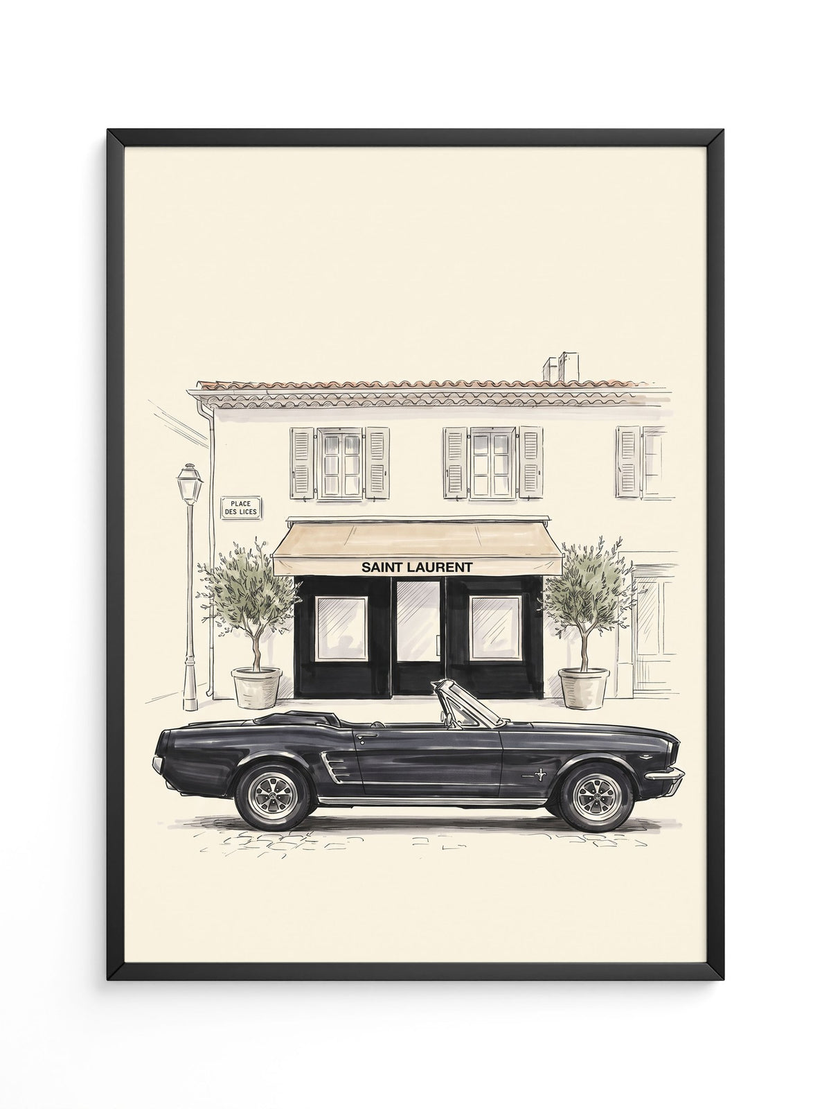 Elfer Cabrio Retro Schwarz-Weiß