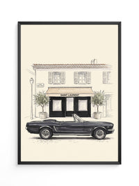 Elfer Cabrio Retro Schwarz-Weiß