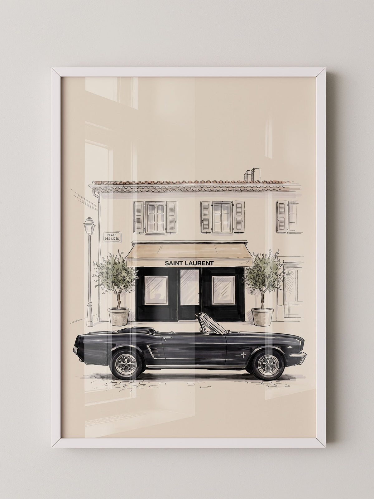 Elfer Cabrio Retro Schwarz-Weiß
