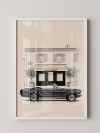 Elfer Cabrio Retro Schwarz-Weiß