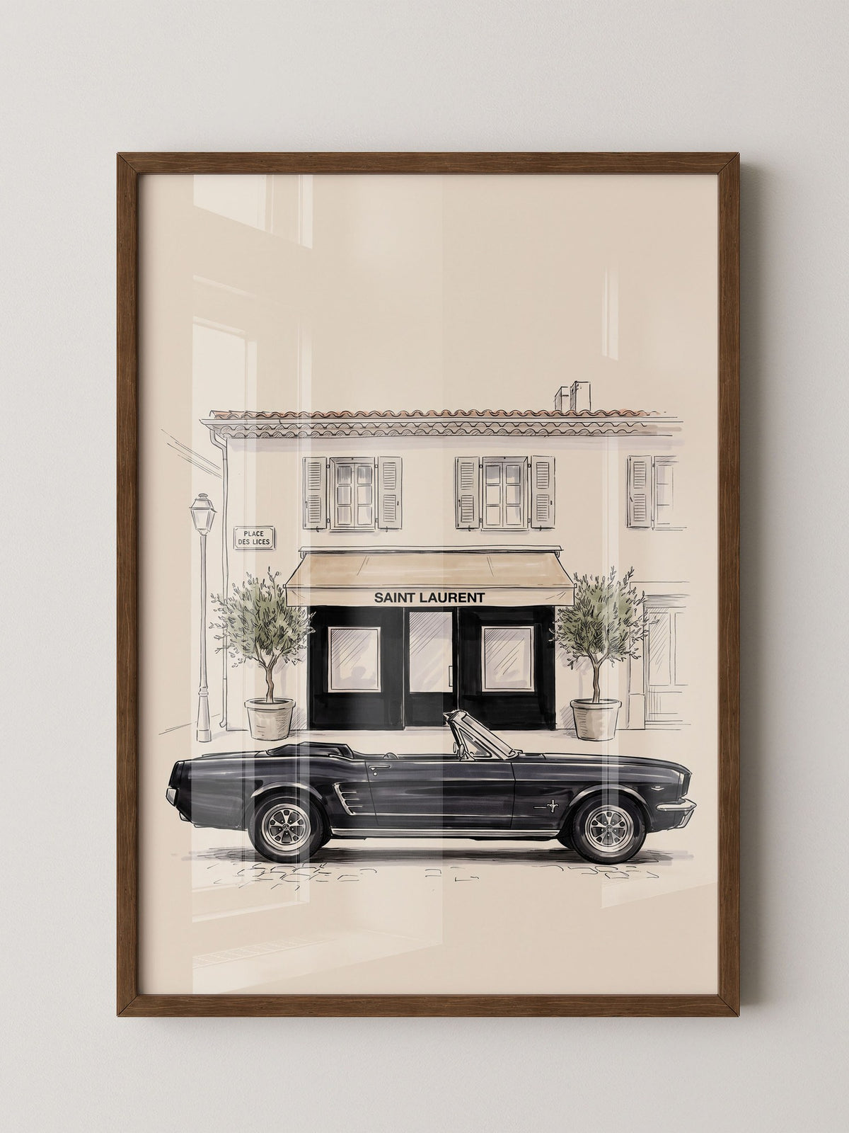 Elfer Cabrio Retro Schwarz-Weiß