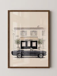 Elfer Cabrio Retro Schwarz-Weiß