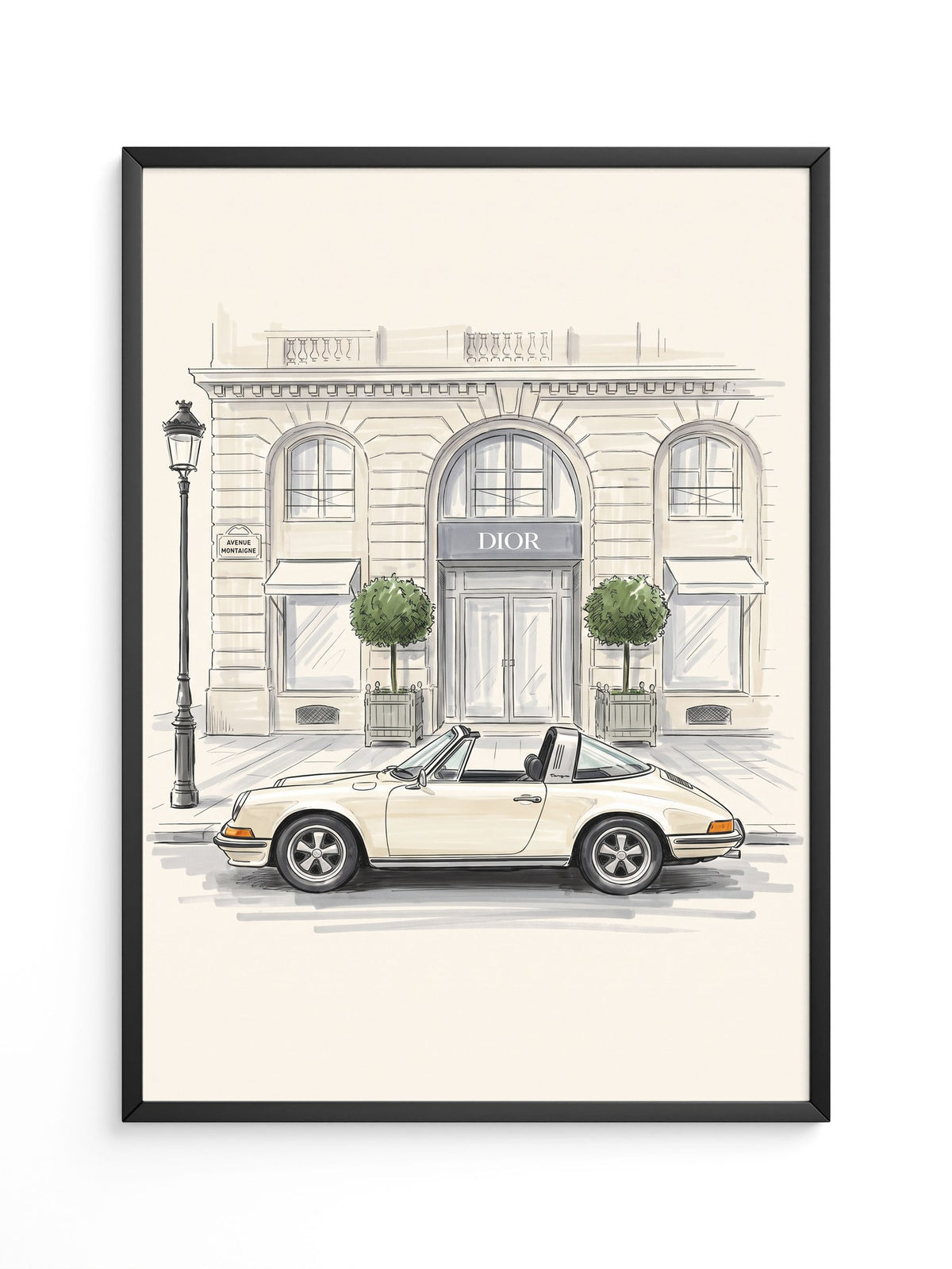 Elfer Cabrio Illustration Creme