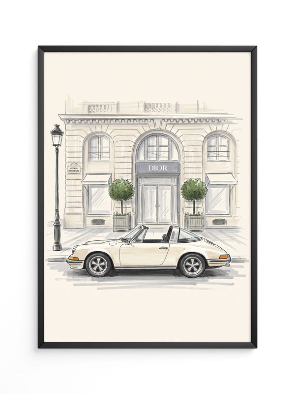 Elfer Cabrio Illustration Creme